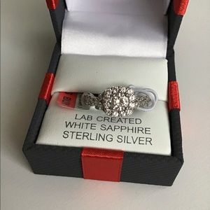 Diamond (white sapphire) silver ring size 7